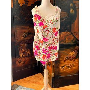 Darlene Bathing Suit Vintage 1960s Gorgeous Fuschia Colored Flowers Size 15/16